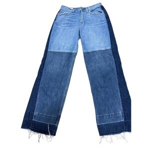Gap (Blue) Baggy Low Rise Two-Tone Patchwork Jeans Women Size 27/4